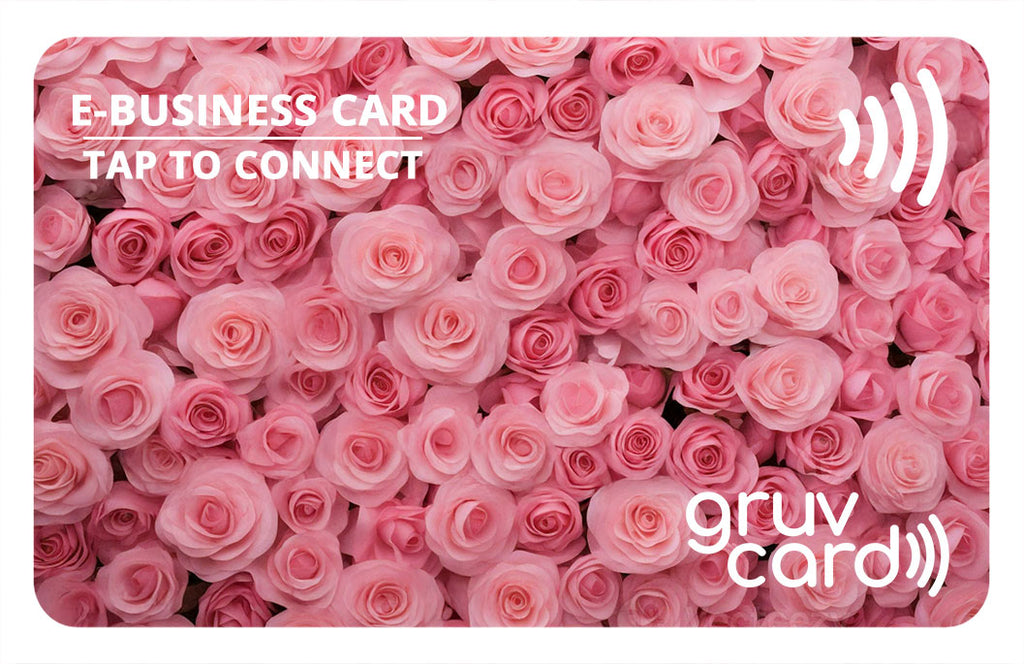 DIGITAL BUSINESS CARD- PINK ROSE BACKGROUND