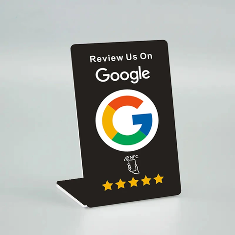 GOOGLE TAP TO REVIEW SIGN- BLACK