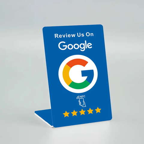 GOOGLE TAP TO REVIEW SIGN- BLUE